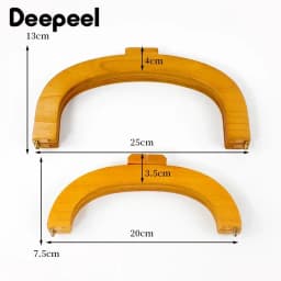 1Pc 20/25cm Wooden Purse Frame Handbag Handle Woven-Bag Closure Kiss Clasp Bag Wallet DIY Handmade Sewing Brackets Accessories
