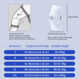 Adjustable Knee Brace Support, Breathable Mesh Knee Sleeve with Spring Stabilizers Open‑Patella Knee Protector for Men Women Dai