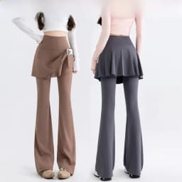 plus Size Micro Flared Yoga Pants Women's New Style Fatter High Waist Slimming Fitness Trousers Butt Covering Skirt Sports Pants