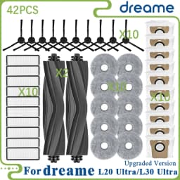 Dreame L20 Ultra/L20 Ultra Complete RLX41CE / L30 Ultra Parts Main Roller Side Brush Hepa Filter Mop Cloth Dust Bag