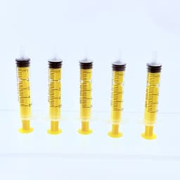 5/6Pcs 5ml Colorful Syringes with Lids for Glue, Liquid Dispensing and Measuring, Pet Food Feeding, Ink Refills, Etc., Yellow, B