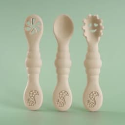 3PCS Silicone Spoon Fork For Baby Utensils Set Feeding Food Toddler Learn To Eat Training Soft Fork Cutlery Children's Tableware