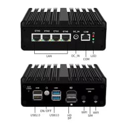 Intel N150 Firewall Fanless Mini PC Upgraded Version Intel Celeron N5105 7305 J5005 4x2.5G Solid Mini Computer pfSense OPNsense