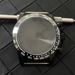 VK63 Watch Case with Sapphire Glass Stainless Steel Case with Ceramic Bezel Men's Watch Accessories for VK63 Quartz Movement