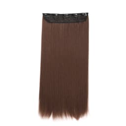24Inch Synthetic Long Straight 5 Clips One Piece Invisible Hair Extensions Black Brown Hairpiece for Women