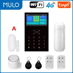 MULO 4G alarm Tuya Smart Home Alarm System WIFI GSM 4.3 inch Temperature Humidity Display PG-109 For Alexa & Google Burglar Home