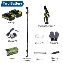 Drillpro 2-IN-1 Cordless Saw Brushless Motor Tree Trimmer 6 Inch Chainsaw with Telescopic Extension Pole for Power Tools