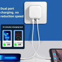 Super Fast Quick Charging Dual Ports PD A+C 20W 35W UK GB AC Home Travel USB C Charger for IPhone 13 14 15 Samsung Xiaomi Phone