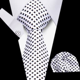 Men Business Tie Set Classic Plaid Dot Necktie Cufflinks Stripe Handkerchief For Wedding High Quality Formal Gravata Accessories