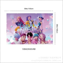 K-Pop Birthday Party Supplies Set - Decorations Tableware Balloon Plate Napkins Cake Topper Banner Gift Keychains for christmas