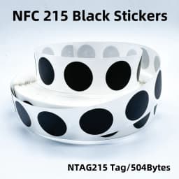 Black Ntag 215 NFC Phone Available RFID Tags Stickers Adhesive Label NFC Ntag215 Self-adhesive Tag 13.56MHz ISO14443A Sticker
