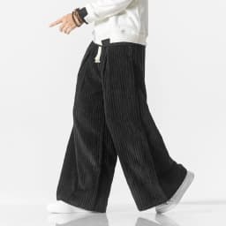 Men Corduroy Pants Harajuku Mens Solid Color Wide Leg Harem Pants Mens Vintage Streetwear Casual Jogging Trousers Oversized 5XL