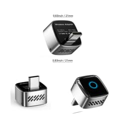 DRNVIYNC 2in1 Wireless CarPlay Adapter Upgraded (USB and Type-c) 5GHz WiFi Plug Play Wired to Wireless Dongle with Fast MiNi AI Box Bluetooth 5.0