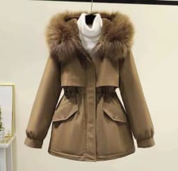 Women's Winter Warm Hooded down Jacket Coat Street Style Loose Fit Knitted Long Sleeve Mid-Length Overcoat from China