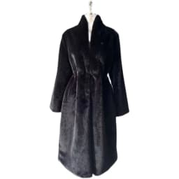 Women's Plush Jacket Stand Collar Mid-Length Winter New Style Black Faux Mink Fur Coat Street Style Plush Outerwear