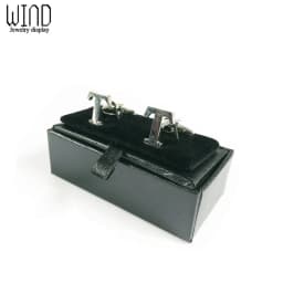 Black Paperboard & Velvet Cufflinks Tie Clips Box Quality Men's Cufflinks Jewelry Package Box Craft Badge Gift Box For Jewelry
