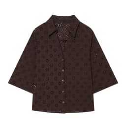 Nlzgmsj 2026 Summer Elegant Brown Embroidered Set V Neck Collared Blouse & High Waist Pants & A Line Skirt Casual Suit for Women