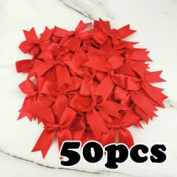 (50pcs) 1 inch Fresh Pink Ribbon Bows Polyester Satin Bow Flower DIY Craft Decoration