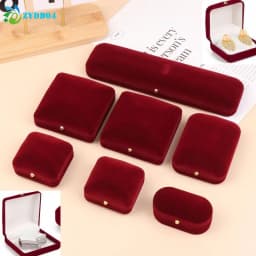 ●1PCS Flocking Gold Buckle Jewelry Box Pendant Ring Necklace Earring Bracelet Display Storage Box Luxury Feelings Packaging Box