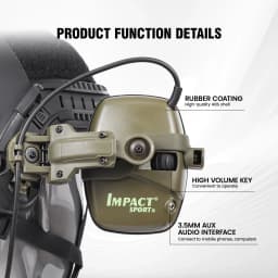 Impact Sport Electronic Shooting Headset Helmet Mounted Ver Hunting Pickup Noise Reduction Hearing Protection Tactical Headset