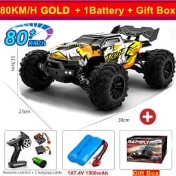 50 or 80KM/H Rc Cars 1/16 Off Drift Road 4WD with LED 2.4G Waterproof Remote Control Monster Truck for Adults and Kids Toy Gift