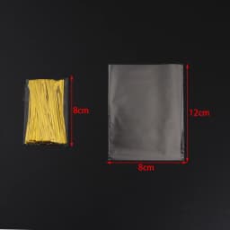 100pcs Transparent Flat Bags With Twist Ties Clear OPP Bag Party Wedding Supply Gifts Bag Candy Dessert Festival Gift Packaging