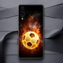 Football Silicone Case For Samsung Galaxy A57 A56 A55 A36 A35 A37 A26 A17 A07 A50 A50s A70 A80 A7 A9 2018 Cover Fire Soccer Ball
