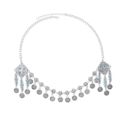 Afghan Vintage Alloy Coin Tassel Turquoise Head Chains for Women Bohemian Boho Tribal Gypsy Statement Hairband Ethnic Jewelry