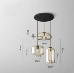 Art Industrial Retro E27 Glass Pendant Light Nordic Loft Chandelier Kitchen Restaurant Minimalist Hanging Lamp Suspension LED
