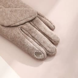 Women Winter Keep Warm Touch Screen Stripe Wrist Hairy Gloves Elegant Simple Windproof Not Bloated Cycling Drive Elasticity