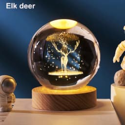 GGbingo 6cm Crystal Ball Decoration Astronomy Solar System Planets Moon Astronaut LED Balls Home Snow Glass Globe Decorations