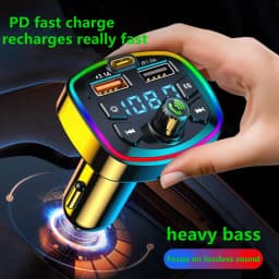 Bluetooth 5.0 FM Transmitter Receiver Car Charger Dual USB Car MP3 Player Adapter Auto Stereo Radio Handsfree Wireless Car Kits