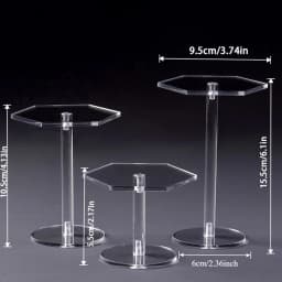 Acrylic Transparent Jewelry Perfume Cosmetics Display Stand Frame Round Diamond Ring Holder Bracket Small Doll Model Organizer