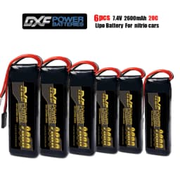 DXF 2s lipo high quality 2600mah 7.4v 20c battery with JR connector ideal lipo 2s power source for RC cars nitro cars and servos