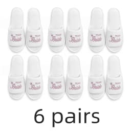 Bride & Bridesmaid, Wedding Party Guests Home Slip On Shoes Bridal Party Slippers Open-toe With Golden, Mint Green and Pink