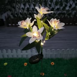 7-head Solar Orchid Lawn Lamp, Artificial Flower Lights for Patio Garden Christmas Wedding Decoration LED Solar Ground Lights