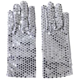 Silver Glitter Mesh Gloves Dance Costume Accessories for Women Party Performance Fashion Handwear