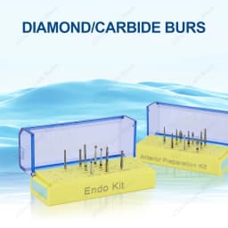 Twoendo Dental Diamond Burs Kit Lab Tool High Speed Air Turbine Handpiece Dental Burs Crown Preparation Endo Kit Polishing Drill