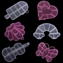 1pc Clear Plastic Multi Shape Storage Box Heart Butterfly Shaped Organizer for Bracelet Rings Nail Beading Storage Display