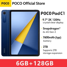 POCO Pad C1 Global version Tablet 9.7" 2K 120Hz display 8MP 7600mAh Wi-Fi Snapdragon® 6s 4G Gen 2 Mobile Platform