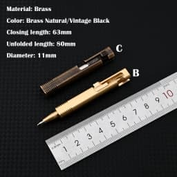 Outdoors EDC Brass Writing Tools Cylindrical Bolt Ballpoint Pen Mini Keychain Business Signature Stationery Gift Pen EDC