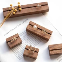 Wooden Ring Holder Walnut Earring Display Stand Jewelry Organizer Earing Cards Bracelet Slot Case Rings Jewlery Packaging Prips