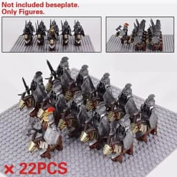 Mini Middle Ages Lord Rings Medieval Dwarf Wild Boar Goat Chariot Army Figures Building Blocks Bricks Kids Toys Christmas Gift