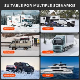 Sunster TR3 8KW All-in-One Diesel Parking Heater,12V/24V,Aluminum Alloy Upgrade,LCD Remote,0.11-0.38L/H Low Fuel,5L Tank 20H,Safety Protect,Complete Accessories for RV Camper Van Truck Caravan