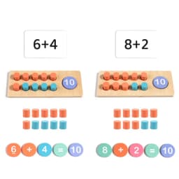 Children's Wooden Number Board Cognitive Matching Addition Subtraction Operation Montessori Logical Thinking Training Math Toys