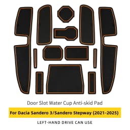 For Dacia Sandero 3/Sandero Stepway III 2021 2022 2023 2024 2025 2026 Car Door Groove Mat Anti-Slip Door Slot Pad Accessories