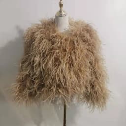 Winter Ostrich feathe Jacket Feather Coat Casual Long-sleeved Australia Imported feathe Jacket Ladies Nightclub Coat