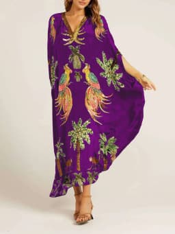 New Spring V-neck Vestidos A-line Dress Fashion Animal Pattern Printed Loose Dress Retro Women's Dress Vetement Femme