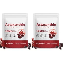 Astaxanthin Softgels 12mg Per Serving Microalgae 120 CT, Gluten-Free Soy-Free, Non-GMO Vegan, Supports Antioxidant Activity