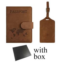 Custom Name Passport Holder Luggage Tag Gift Box Fashion DIY Travel Accessories Dropship Wholesale Engrave Logo Travel Wallet